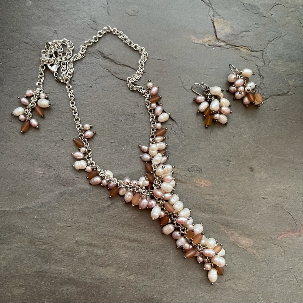 Pearl and glass necklace